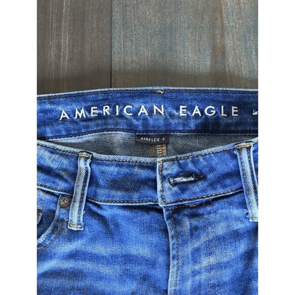 American Eagle Men’s 33x32 Distressed Ripped Slim Jeans Y2K Grunge Denim Pants - Picture 2 of 10